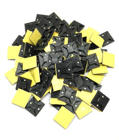 40mm x 40mm Square Cable Tie Mounts - 100 Pack