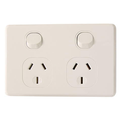 Classic Double 10Amp Powerpoint / GPO Outlet DOUBLE POLE