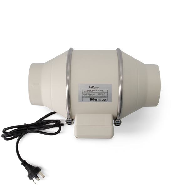 100mm - In-line Fan With Run On Timer