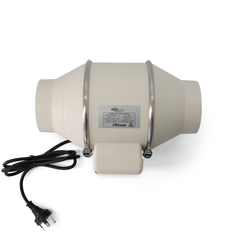 100mm - In-line Fan With Run On Timer