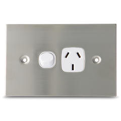 Stainless Steel - Single 10Amp Powerpoint / GPO Outlet