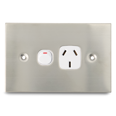 Stainless Steel - Single 10Amp Powerpoint / GPO Outlet