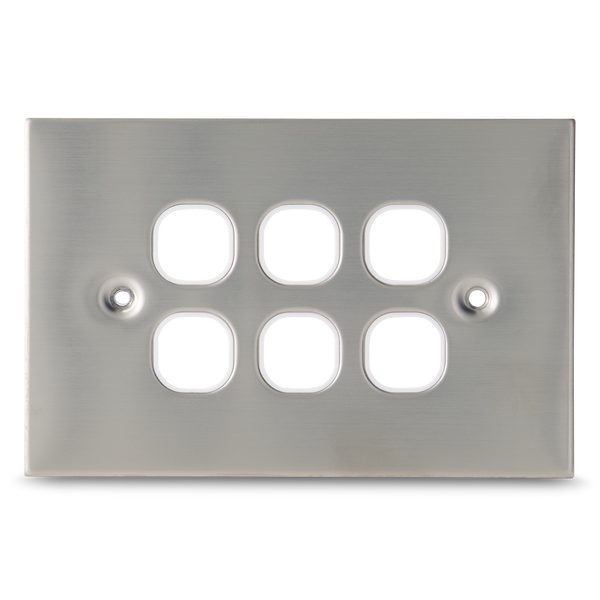 Stainless Steel - 6 Gang Wall Plate