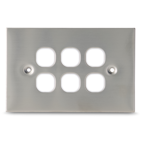 Stainless Steel - 6 Gang Wall Plate
