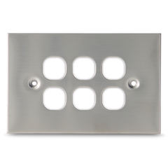 Stainless Steel - 6 Gang Wall Plate