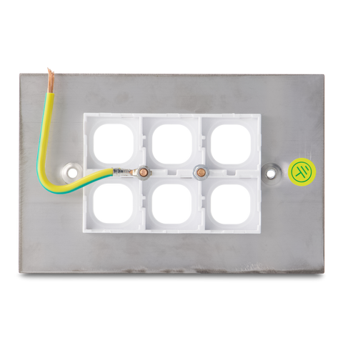 Stainless Steel - 6 Gang Wall Plate