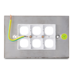 Stainless Steel - 6 Gang Wall Plate