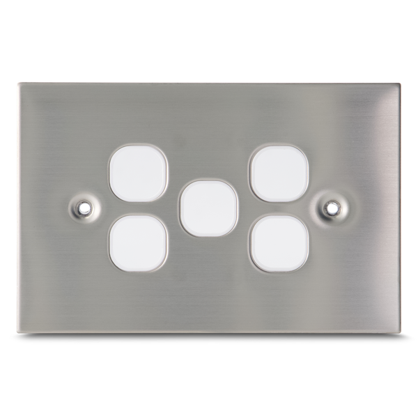 Stainless Steel - 5 Gang Wall Plate