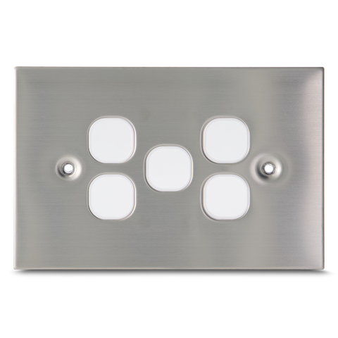 Stainless Steel - 5 Gang Wall Plate