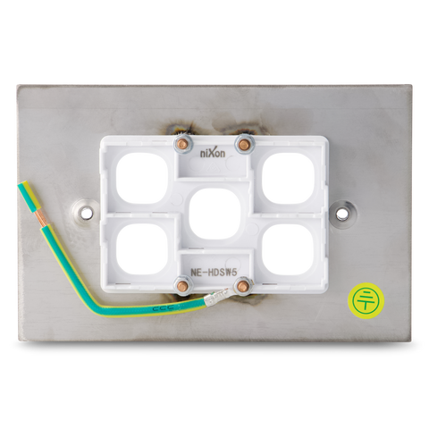 Stainless Steel - 5 Gang Wall Plate