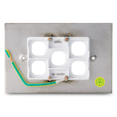 Stainless Steel - 5 Gang Wall Plate