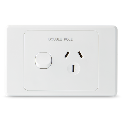 Single 10Amp Powerpoint / GPO Outlet - DOUBLE POLE
