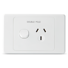 Single 10Amp Powerpoint / GPO Outlet - DOUBLE POLE