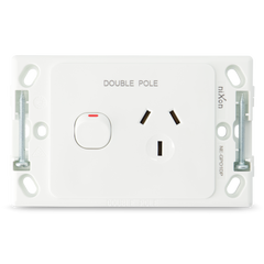 Single 10Amp Powerpoint / GPO Outlet - DOUBLE POLE