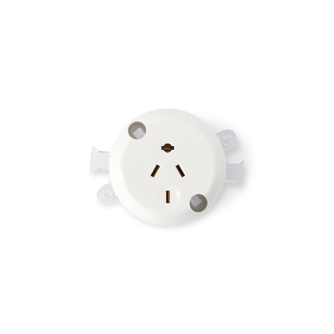 10AMP - Single Plug Base 4 PIN - White