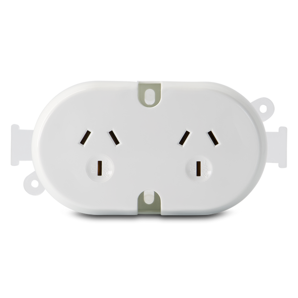 10AMP - Double Plug Base - White