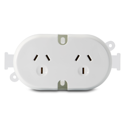 10AMP - Double Plug Base - White