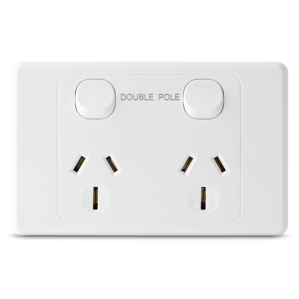 Double 15Amp Powerpoint / GPO Outlet - DOUBLE POLE