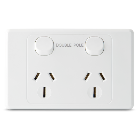 Double 15Amp Powerpoint / GPO Outlet - DOUBLE POLE
