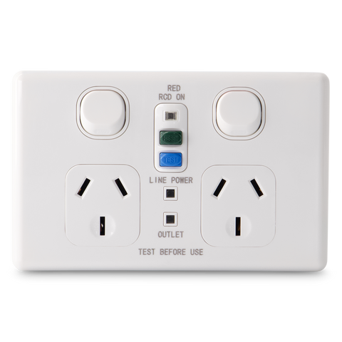 Classic Double 10Amp Powerpoint / GPO Outlet with RCD Protection