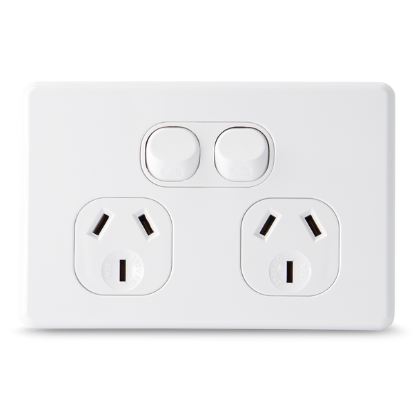SLIM - Double 10Amp Powerpoint / GPO Outlet