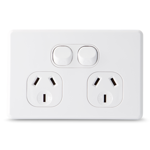 SLIM - Double 10Amp Powerpoint / GPO Outlet