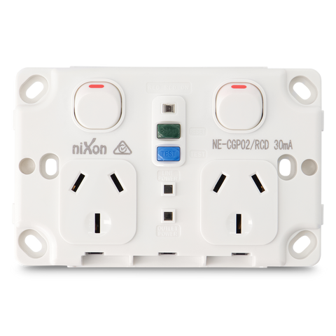 Classic Double 10Amp Powerpoint / GPO Outlet with RCD Protection