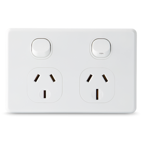 Classic Double 10Amp + 15Amp Powerpoint / GPO Outlet