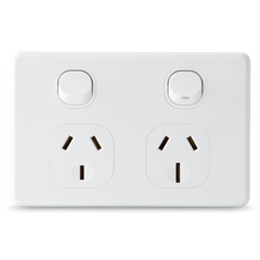 Classic Double 10Amp + 15Amp Powerpoint / GPO Outlet