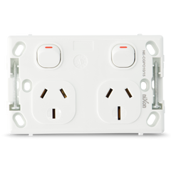 Classic Double 10Amp + 15Amp Powerpoint / GPO Outlet