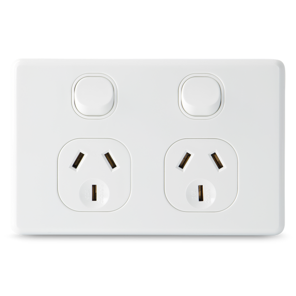 Classic Double 10Amp Powerpoint / GPO Outlet DOUBLE POLE