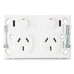 Classic Double 10Amp Powerpoint / GPO Outlet DOUBLE POLE