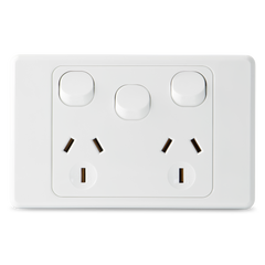 Double 10Amp Powerpoint / GPO Outlet with extra Switch