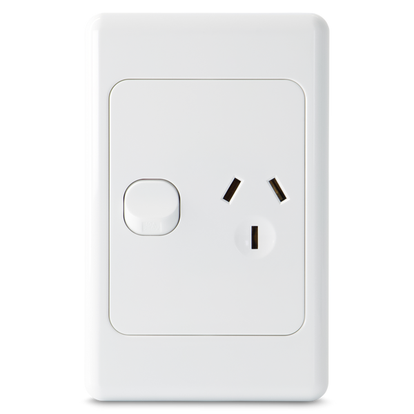Single 10Amp Powerpoint / GPO Outlet - Vertical