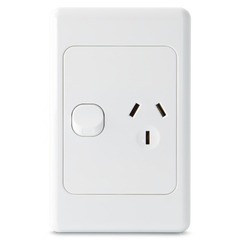 Single 10Amp Powerpoint / GPO Outlet - Vertical