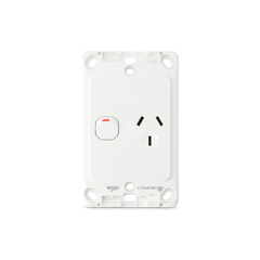 Single 10Amp Powerpoint / GPO Outlet - Vertical