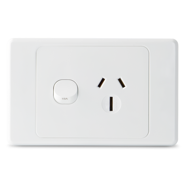 Single 15Amp Powerpoint / GPO Outlet