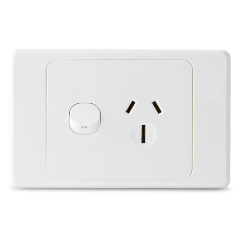 Single 15Amp Powerpoint / GPO Outlet