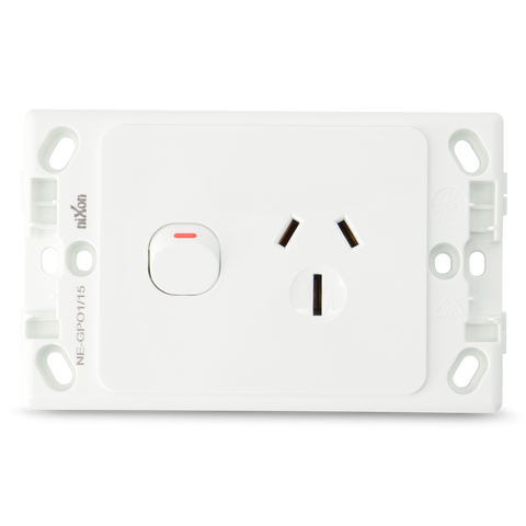Single 15Amp Powerpoint / GPO Outlet