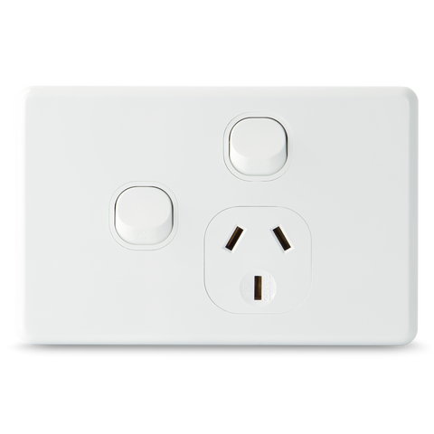 Classic Single 10Amp Powerpoint / GPO Outlet with extra Switch