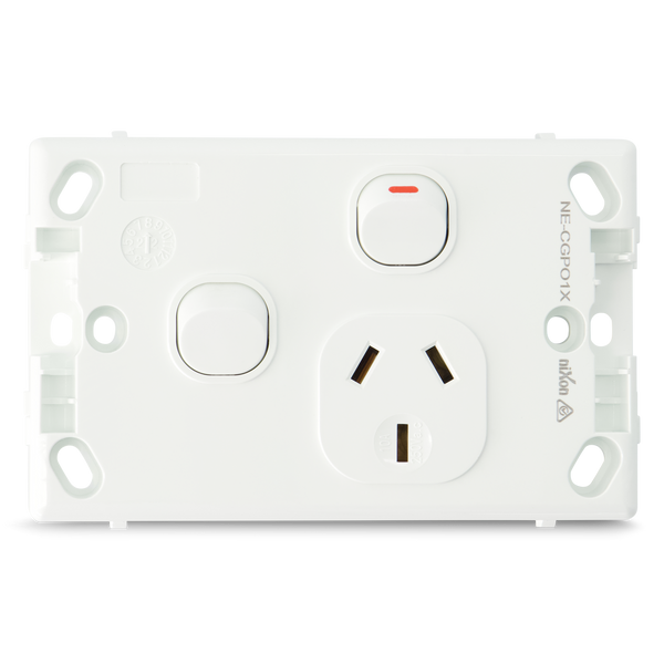 Classic Single 10Amp Powerpoint / GPO Outlet with extra Switch – Nixon ...