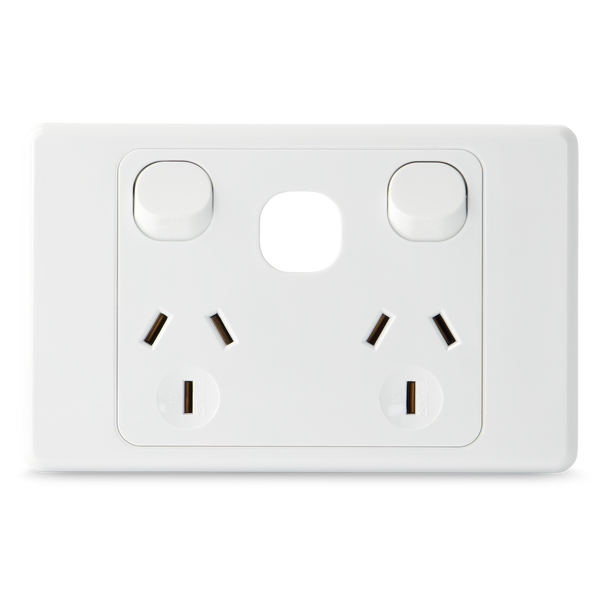 Double 10Amp Powerpoint / GPO Outlet with Provision for extra Switch