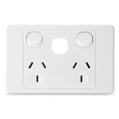 Double 10Amp Powerpoint / GPO Outlet with Provision for extra Switch