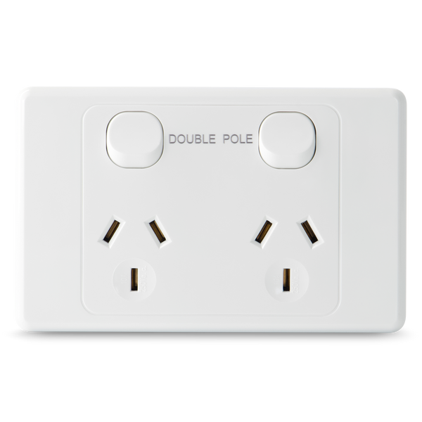 Double 10Amp Powerpoint / GPO Outlet - DOUBLE POLE
