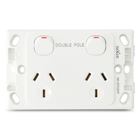 Double 10Amp Powerpoint / GPO Outlet - DOUBLE POLE