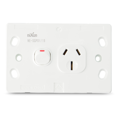 SLIM - Single 15Amp Powerpoint / GPO Outlet