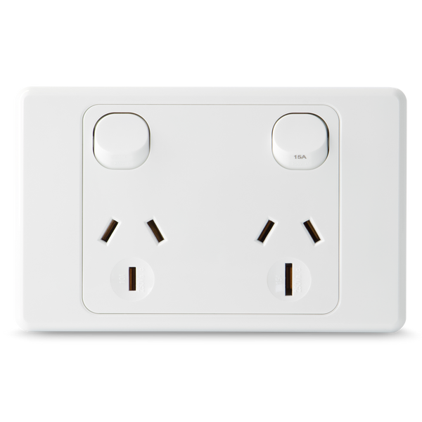 Double 10Amp + 15Amp Powerpoint / GPO Outlet