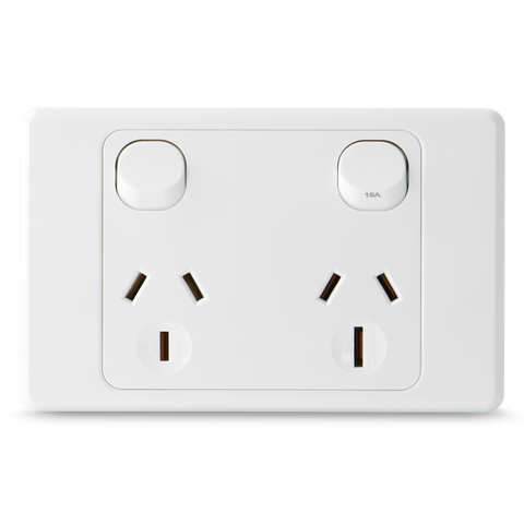Double 10Amp + 15Amp Powerpoint / GPO Outlet