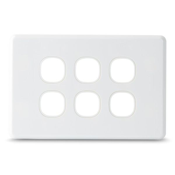 SLIM - 6 Gang Wall Plate