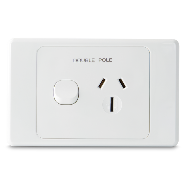 Single 15Amp Powerpoint / GPO Outlet - DOUBLE POLE